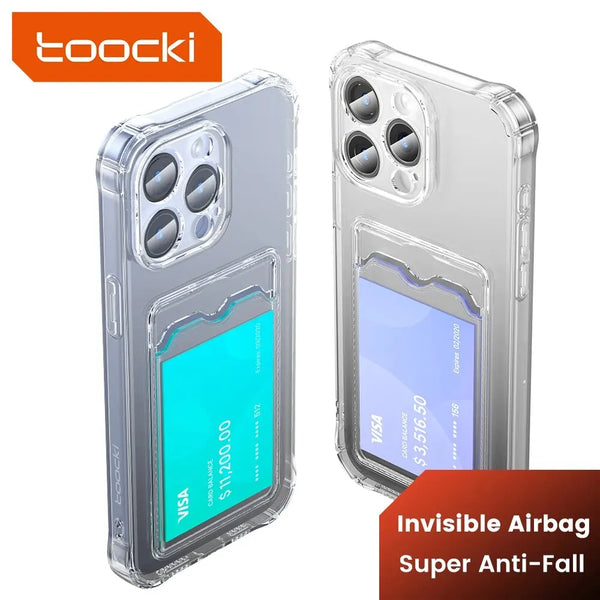 Toocki Transparent Phone Case with Card Holder: Style, Protection, and Convenience! 📱💼